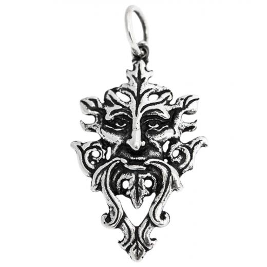 The Green Man - Silver Pendant