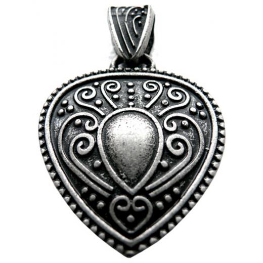 Babylonian Heart (Kettenanhänger in Altsilber)