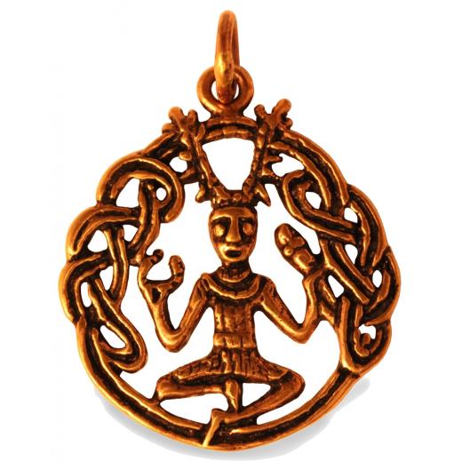 keltischer Cernunnos (Kettenanhänger in Bronze)