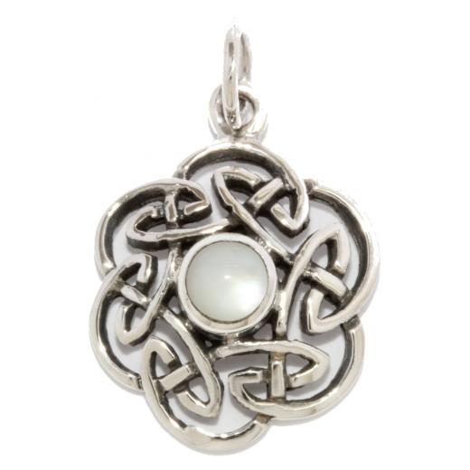 Nuada - Keltischer Knoten Perlmuntt (Kettenanhänger in Silber)