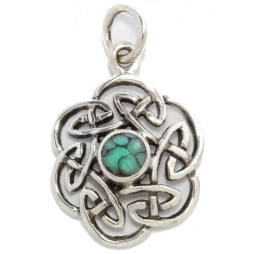 Nuada - Celtic Knot Turquoise (Pendant in silver)