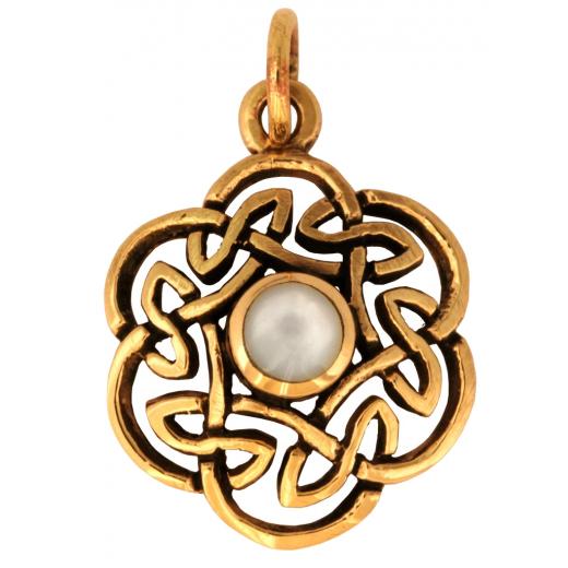 Nuada - Celtic knot pearl (Pendant in Bronze)