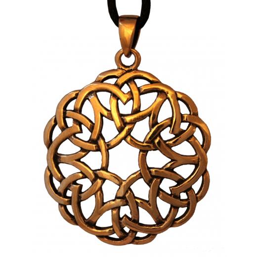 Amena - Keltische Herzen (Kettenanhänger in Bronze)