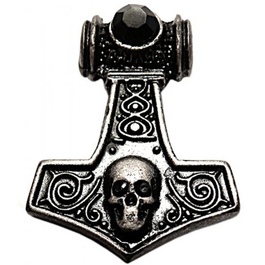 Skull Hammer (Kettenanhänger in Altsilber)