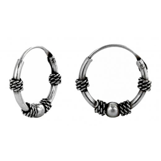 Kalina - hoop earrings silver ball (earrings in silver)