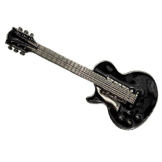 Black E-Guitar Belt Buckle