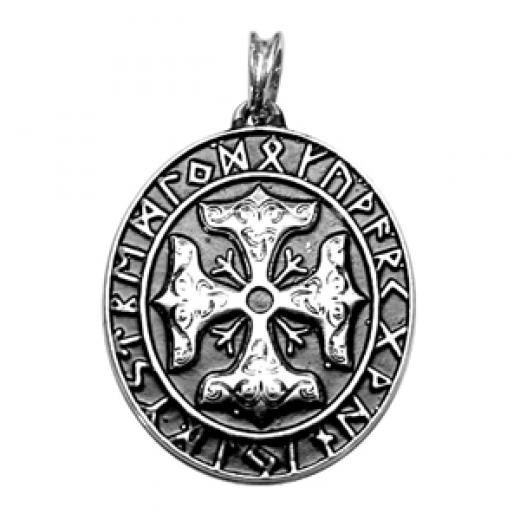 Thors Cross (Pendant in silver)