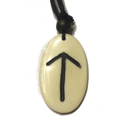 Tiwaz Rune - Pendant of Bone (White)