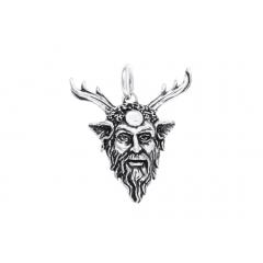 Green Man Cernunnos - Kettenanhänger in Silber