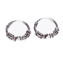 Hoops - with small ball (earrings in silver)