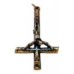 Inverted Cross (Kettenanhänger in Altmessing)