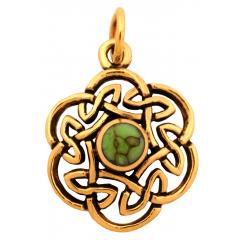 Nuada - Celtic Knot Turquoise (Pendant in Bronze)