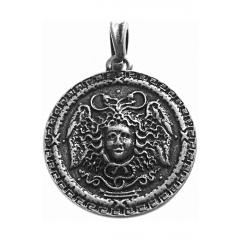 Medusa (Kettenanhänger in Altsilber)