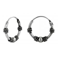 Kalina - hoop earrings silver ball (earrings in silver)