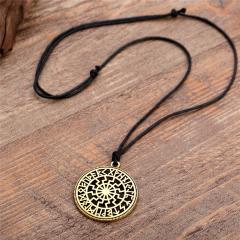 Black Sun in the Rune Circle (Pendant in Gold)