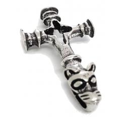 Wolf cross (pendant in silver)