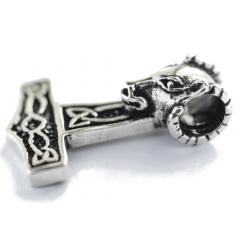 Thor Hammer with rams head (Pendant in silver)