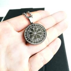 Viking compass in the Rune circle (pendant + chain in silver)