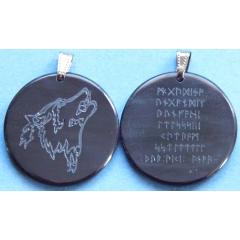 Wolfs magic 2-Sided (Pendant from horn)