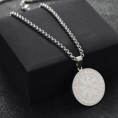 Viking compass in the Rune circle (pendant + chain in silver)