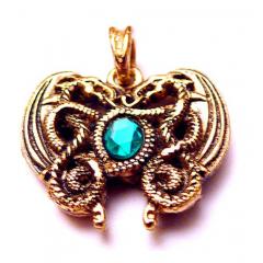 Dragonheart Darkgreen (Pendant in gold)