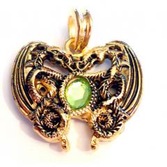 Dragonheart Lightgreen (Pendant in gold)