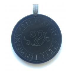 Celtic snake in the run-down circle (Pendant from horn)