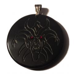Demon with fiery eyes small (Pendants from Horn)