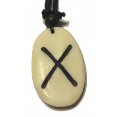 Gebo Rune - Pendant of Bone (White)