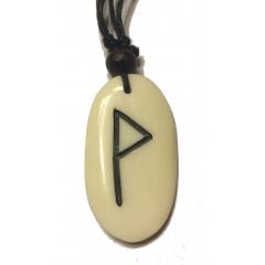 Wunjo Rune - Pendant of Bone (White)