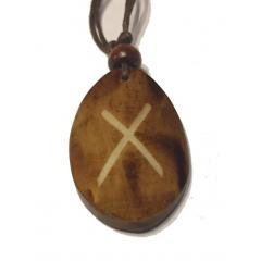 Gebo Rune - Pendant of Bone (Brown)