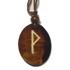 Wunjo Rune - Pendant of Bone (Brown)